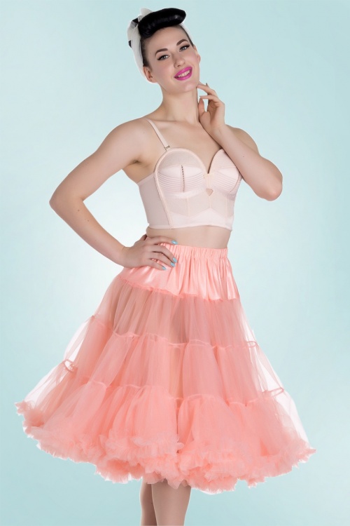 Bunny - Retro-Chiffon-Petticoat in Koralle