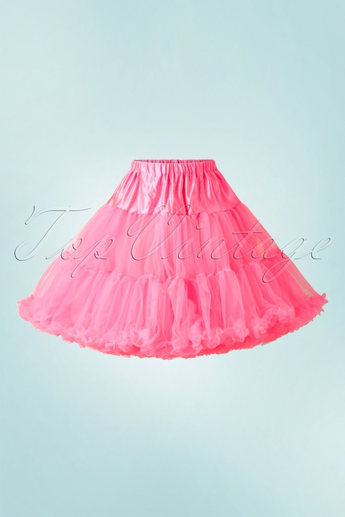 Bunny - 50s Retro Short Petticoat Chiffon in Hot Pink 2