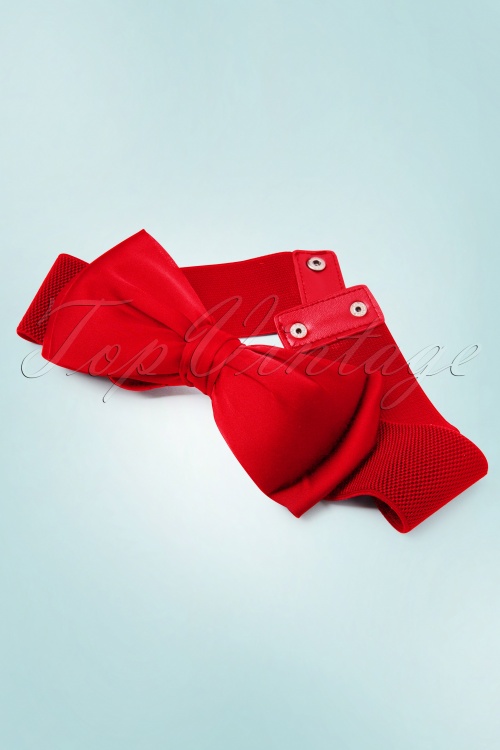 Collectif Clothing - Bella Bow Gürtel in tiefem Rot 3