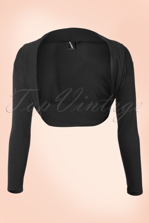 Banned Retro - Lady gefalteter Bolero in Schwarz