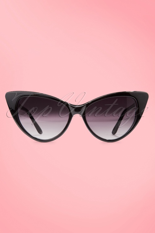 So Retro - Cats Eye Classic Sunglasses Années 1950 en Noir