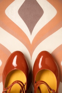 Banned Retro - 60s Golden Years Lacquer Pumps in Ginger 5