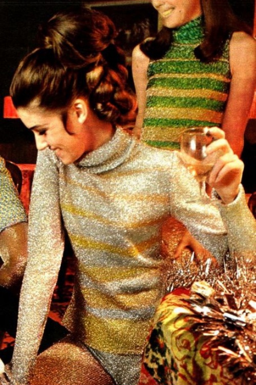 Mademoiselle YéYé - 70s Gloria Striped Turtleneck in Black and Gold 5