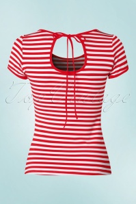 Dolly and Dotty - 50s Gina Stripes Top in Red and White 3