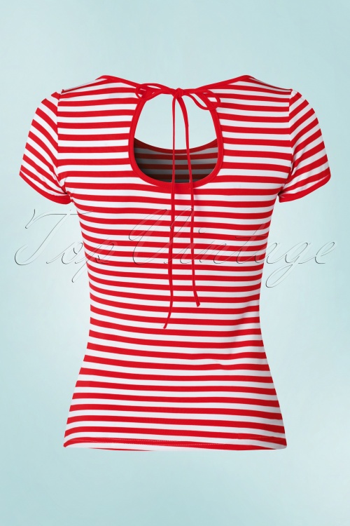 Dolly and Dotty - Gina Stripes Top in Rot und Weiß 3
