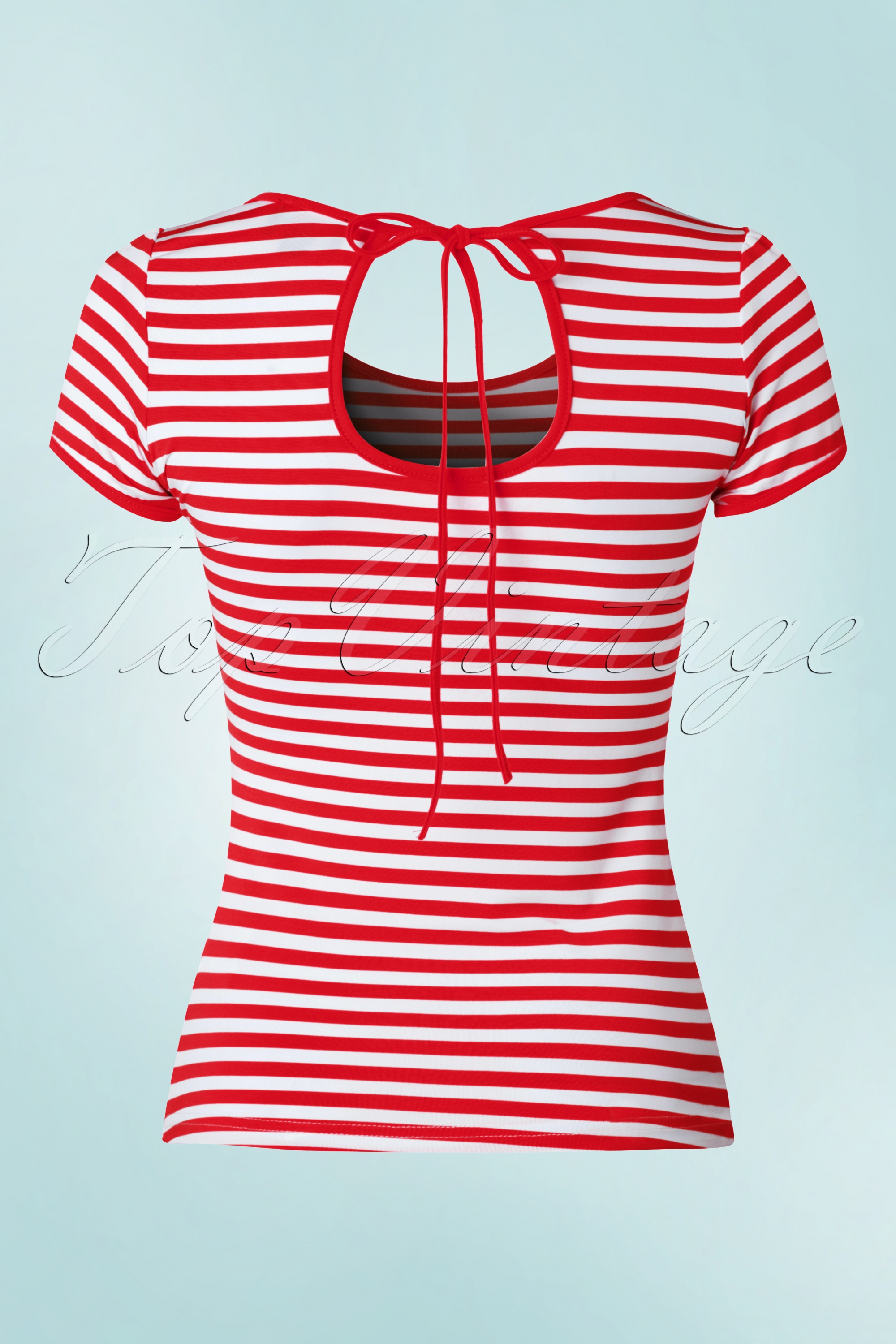 Dolly and Dotty - Gina strepen top in rood en wit 3