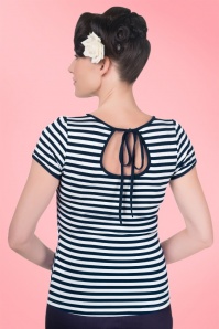 Dolly and Dotty - 50s Gina Stripes Top in Navy and White 2