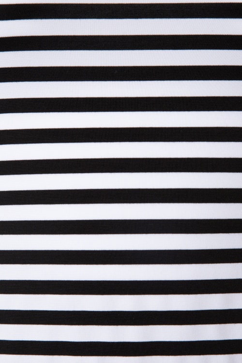 Dolly and Dotty - 50s Gloria Off Shoulder Stripes Top in Black and White 6