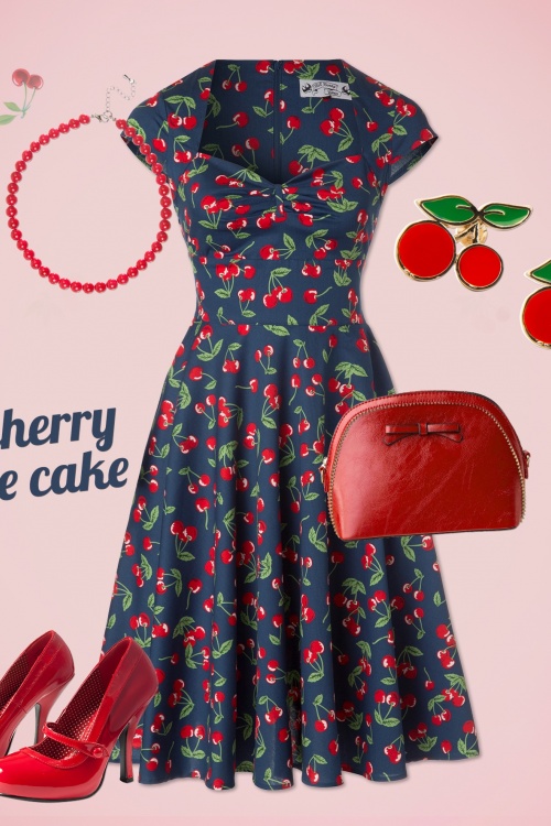 Bunny - April Cherry Swing-Kleid in Mitternachtsblau 10