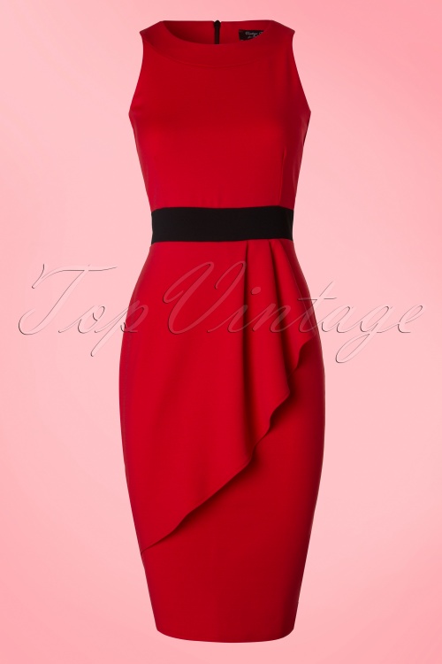 Vintage Chic for Topvintage - Vicky Pencil Dress Années 50 en Rouge 2