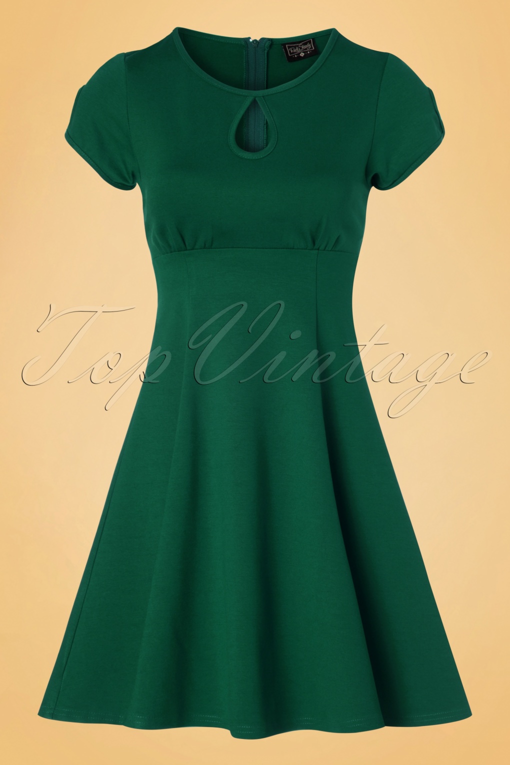 TopVintage Exclusive 50s Charm Me Keyhole Dress in Green