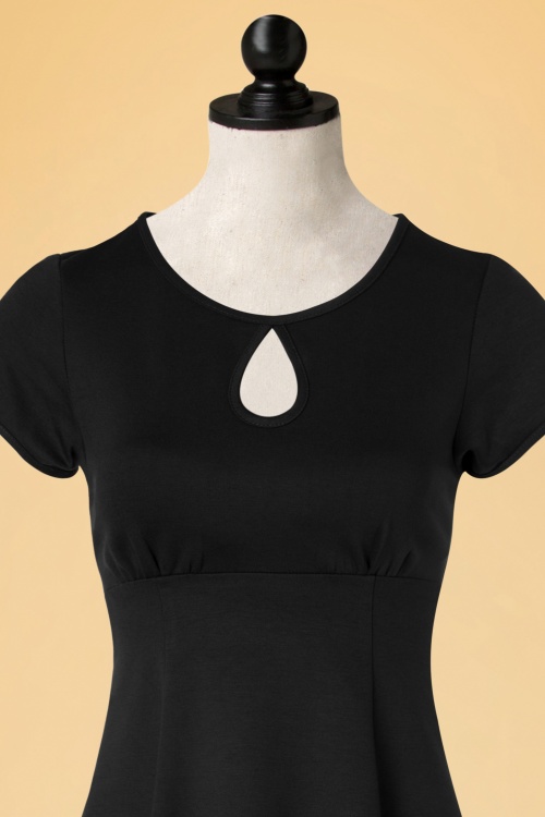 Steady Clothing - 50s Charm Me Keyhole Dress in Black 3