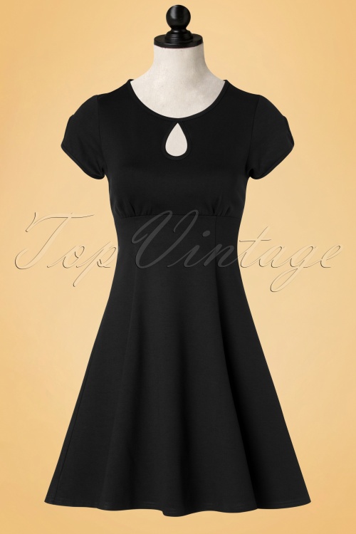 Steady Clothing - 50s Charm Me Keyhole Dress in Black 2