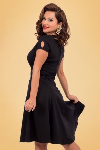 Steady Clothing - 50s Charm Me Keyhole Dress in Black 7