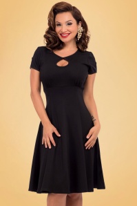 Steady Clothing - 50s Charm Me Keyhole Dress in Black