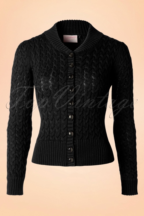 Banned Retro - 50s No Doubt Cardigan in Black