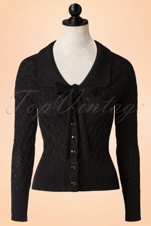 Banned Retro - Crystal Air Cardigan Années 1950 en Noir