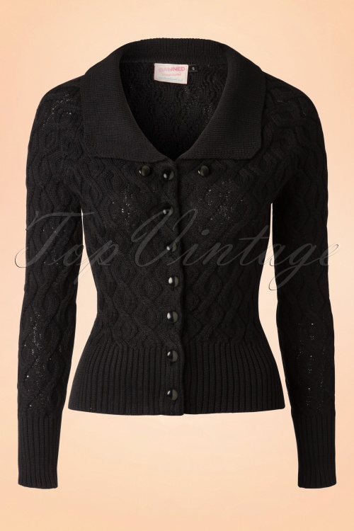 Banned Retro - 50s Crystal Air Cardigan in Black 3