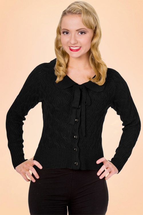 Banned Retro - 50s Crystal Air Cardigan in Black 2