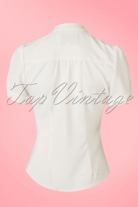 Collectif Clothing - 50s Tura Bow Blouse in Ivory 5