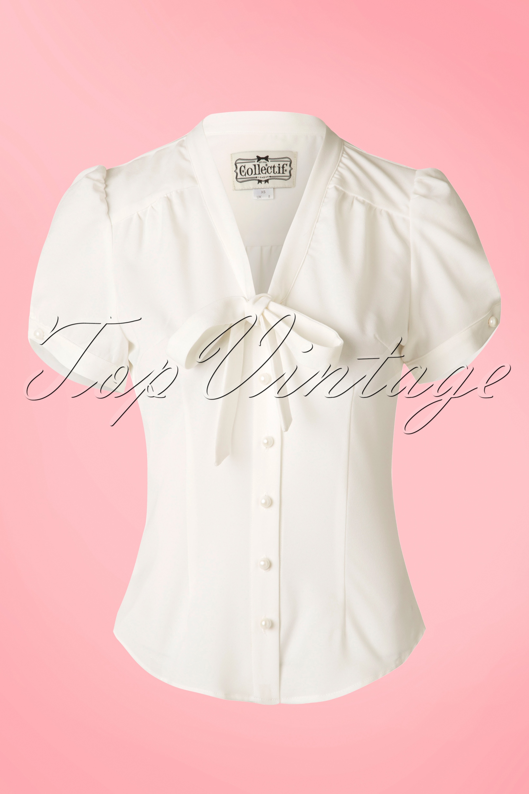 Collectif Clothing - Tura strikblouse in ivoor