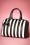 Lola Ramona - 50s Lovely Viola Handbag in Black and White Stripes 2