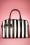 Lola Ramona - 50s Lovely Viola Handbag in Black and White Stripes