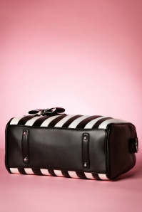 Lola Ramona - 50s Lovely Viola Small Handbag in Black and White Stripes 6