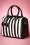 Lola Ramona - 50s Lovely Viola Small Handbag in Black and White Stripes 2