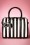 Lola Ramona - 50s Lovely Viola Small Handbag in Black and White Stripes