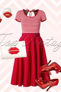 Dolly and Dotty - Gina Stripes Top in Rot und Weiß 6