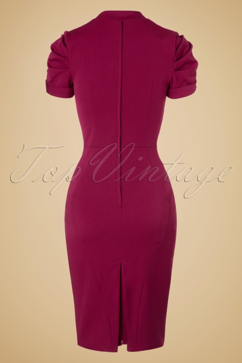 Miss Candyfloss - 40s Germaine Lee Pencil Dress in Raspberry 4