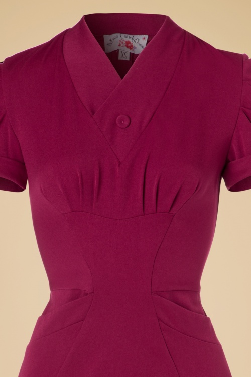 Miss Candyfloss - 40s Germaine Lee Pencil Dress in Raspberry 2