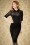 50s Wednesday Polkadot Pencil Dress in Black