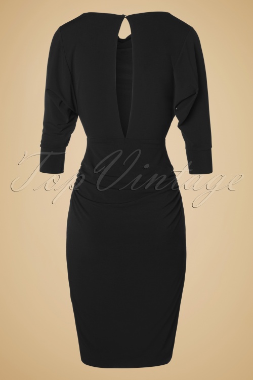 Zoe Vine - 50s Marilyn Wiggle Dress in Black 4