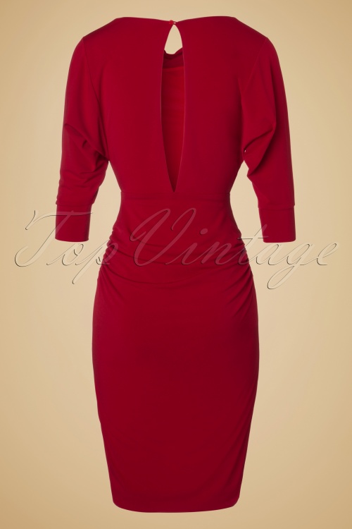 Zoe Vine - TopVintage exclusive ~ Marilyn Wiggle Dress Années 1950 en Rouge 3