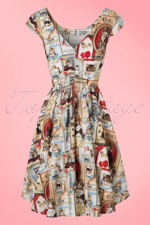 Retrolicious - TopVintage exclusive ~ Citizen Cat Dress Années 50 Multicolore 3
