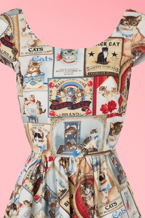 Retrolicious - TopVintage exclusive ~ Citizen Cat Dress Années 50 Multicolore 4