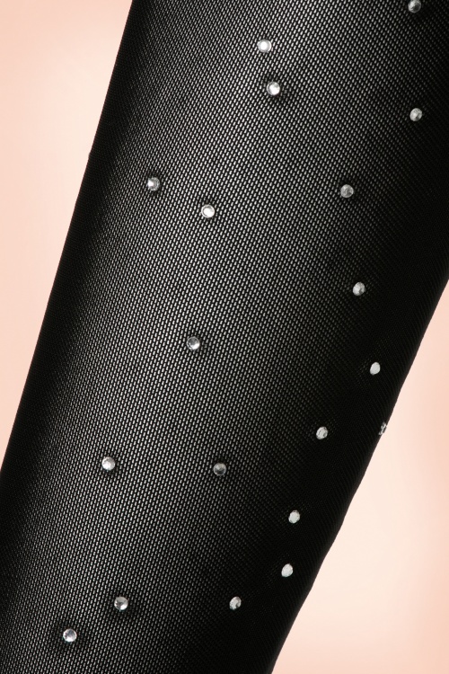 Canopi - Jolie Long Crystal Mesh Sleeves in Black 2