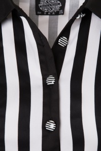 Hearts & Roses - 50s Debra Stripes Swing Dress in Black and White 5