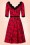 Vixen - 50s Jade Cat Swing Dress in Red 2