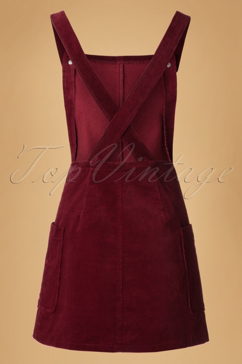 Bright and Beautiful - 60s Lena Pinafore Dress in Burgundy 4