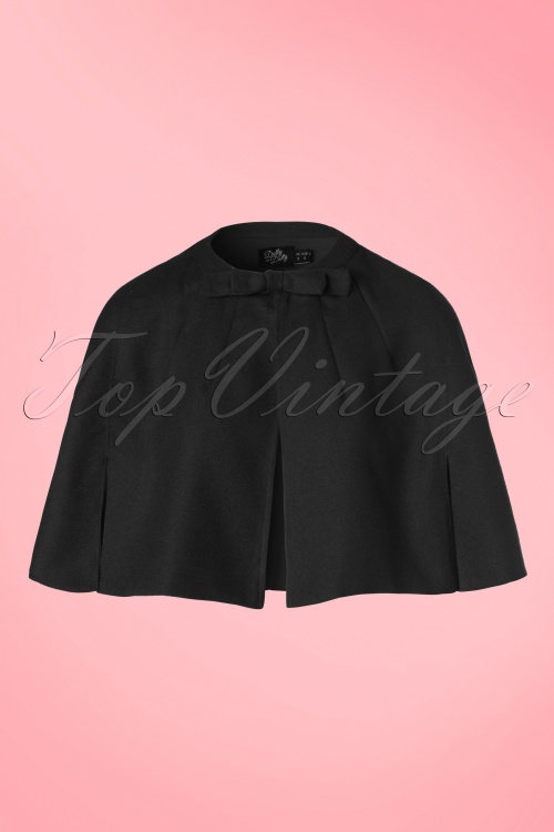 Dolly and Dotty - 50s Sabrina Bow Cape Shrug in Black