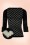 Suéter negro con Heart encantador de los años 60 en negro