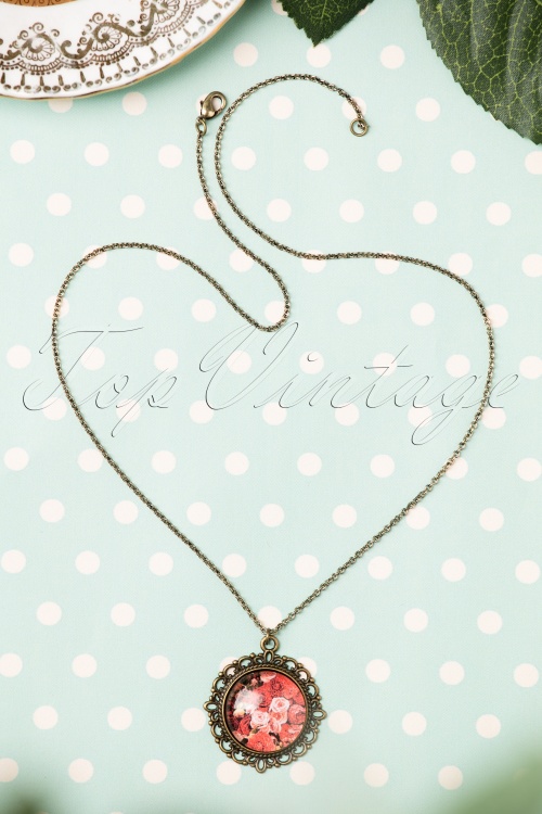 Sweet Cherry - 40s I Love My Bouquet of Roses Necklace