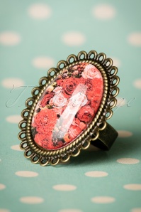 Sweet Cherry - I Love My Bouquet of Roses Ring Années 40 3