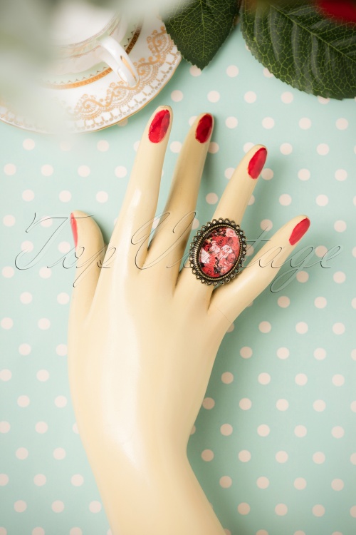 Sweet Cherry - I Love My Bouquet of Roses Ring Années 40 2
