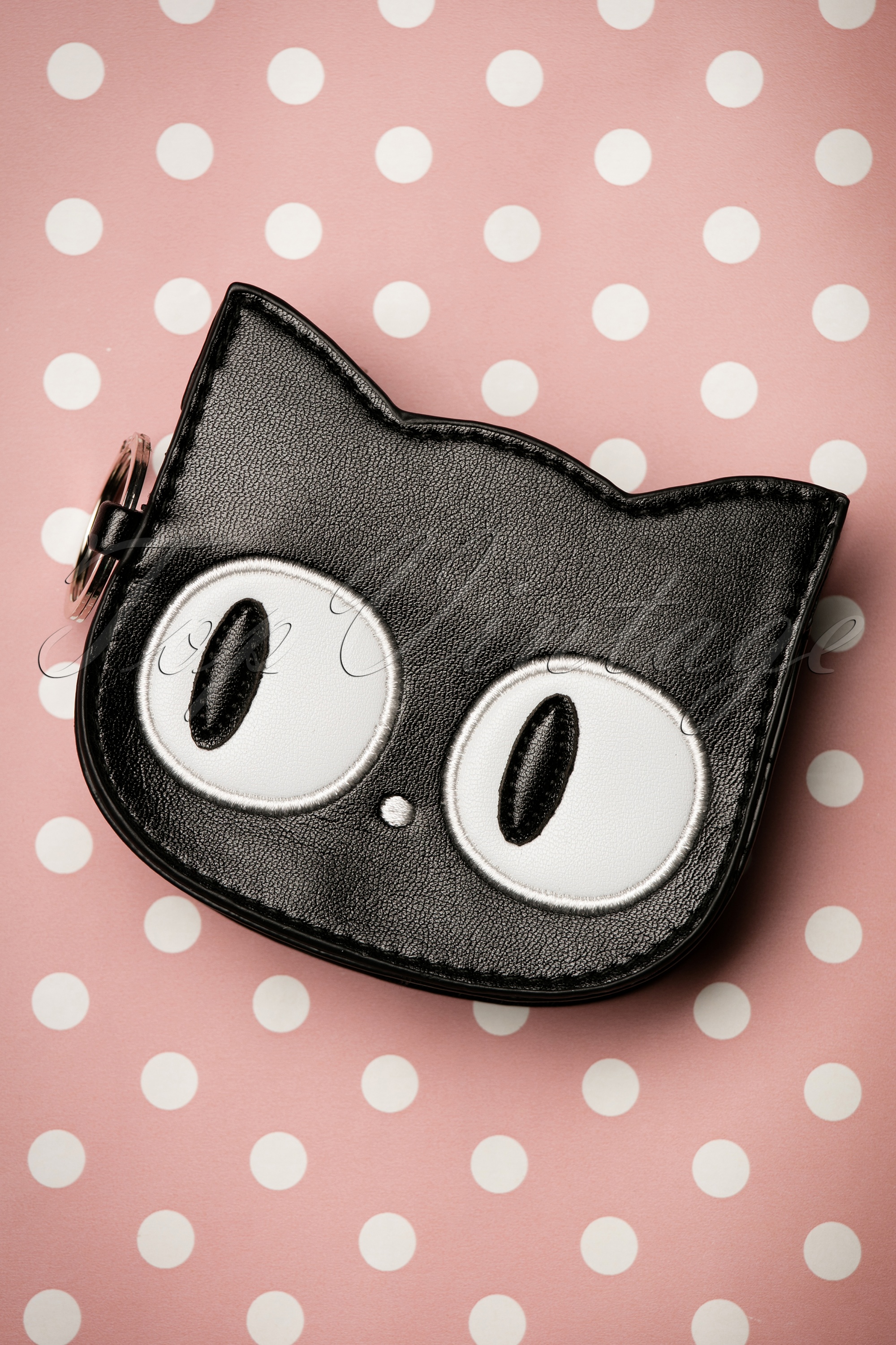 Banned Retro - Lizzy The Big Eyed Cat kleine portemonnee in zwart