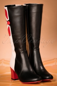 Banned Retro - 60s Strawberry Fields Forever Boots in Black and Cream 4