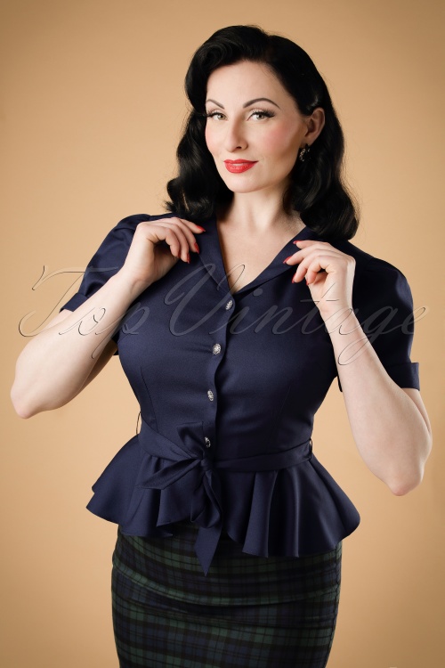 Collectif Clothing Phoebe Peplum Blouse 18918 20160602 001W